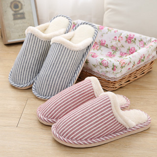 W inverno casal chinelos de algodão feminino casa masculina de sola grossa interior antiderrapante piso quente mop quart