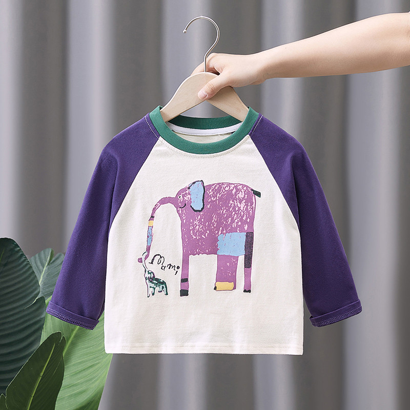 Meninos camiseta de manga comprida 2026 novo estilo primavera outono estilo ocidental crianças Casual topos bebê primave