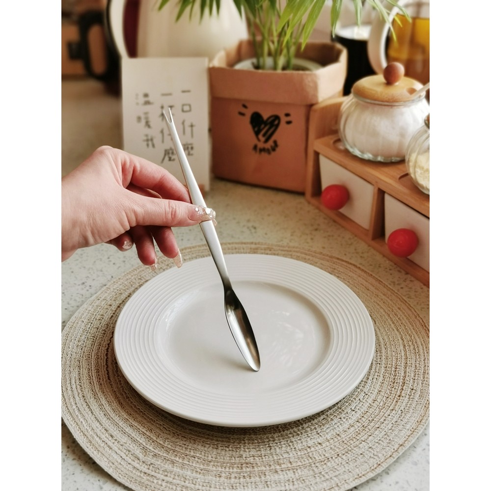 Gadget, grande uso!Colher de caranguejo de aço inoxidável 18/10, escavação de caranguejo, agulha, garfo, raspador, fruto