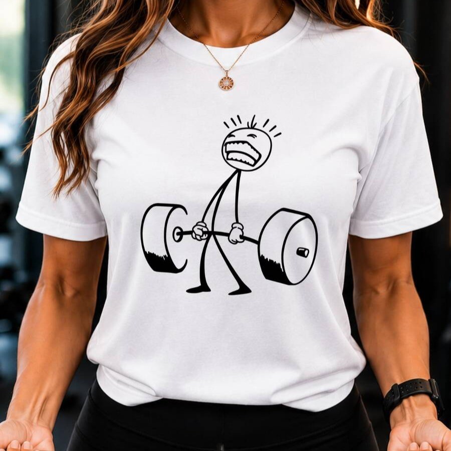 Camiseta Feminina Oversized Academia Fitness Camisa Engraçada Estampa Musculação