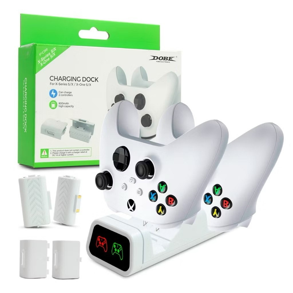Carregador Duplo Xbox One Series X S Base Dock com 2 Baterias para Controles Manetes Recarregaveis