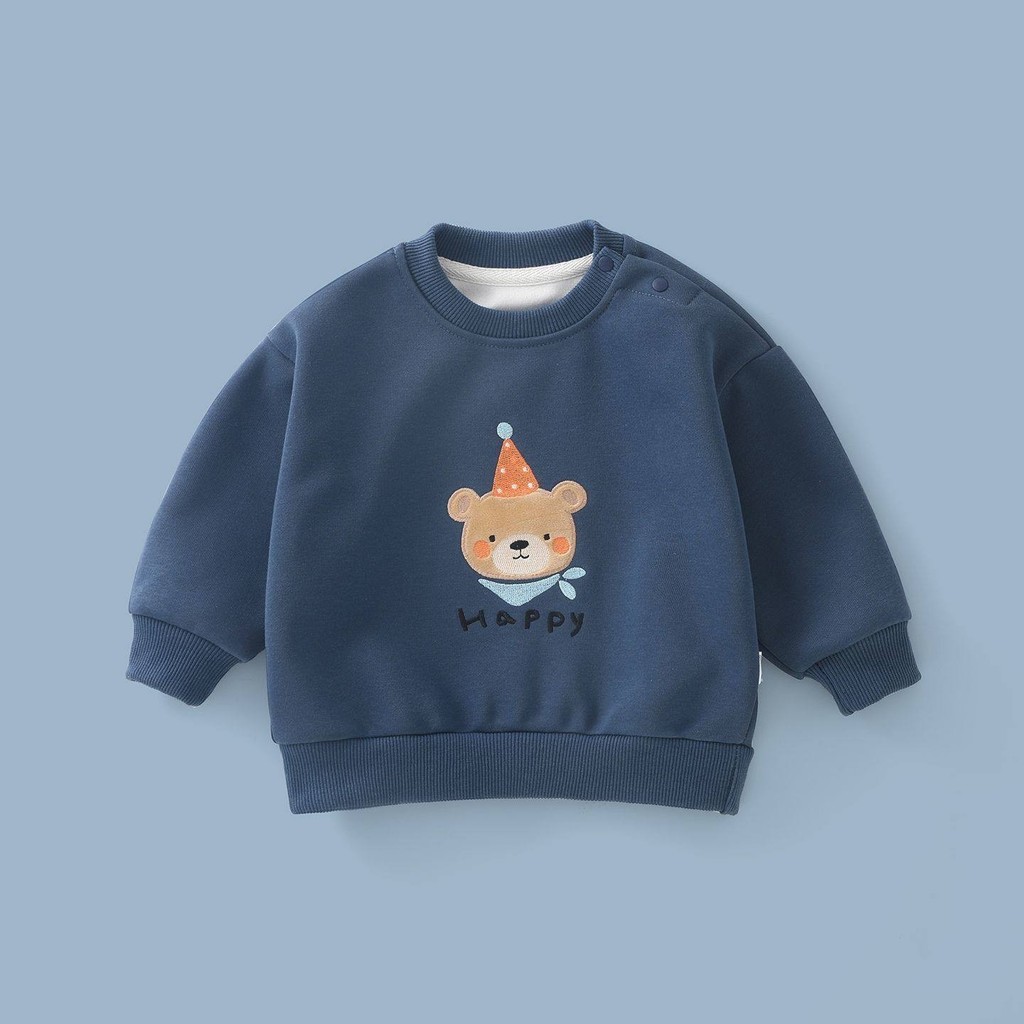 Moletom do bebê primavera outono inverno manga comprida camiseta meninos meninas crianças roupas em torno do pescoço mod