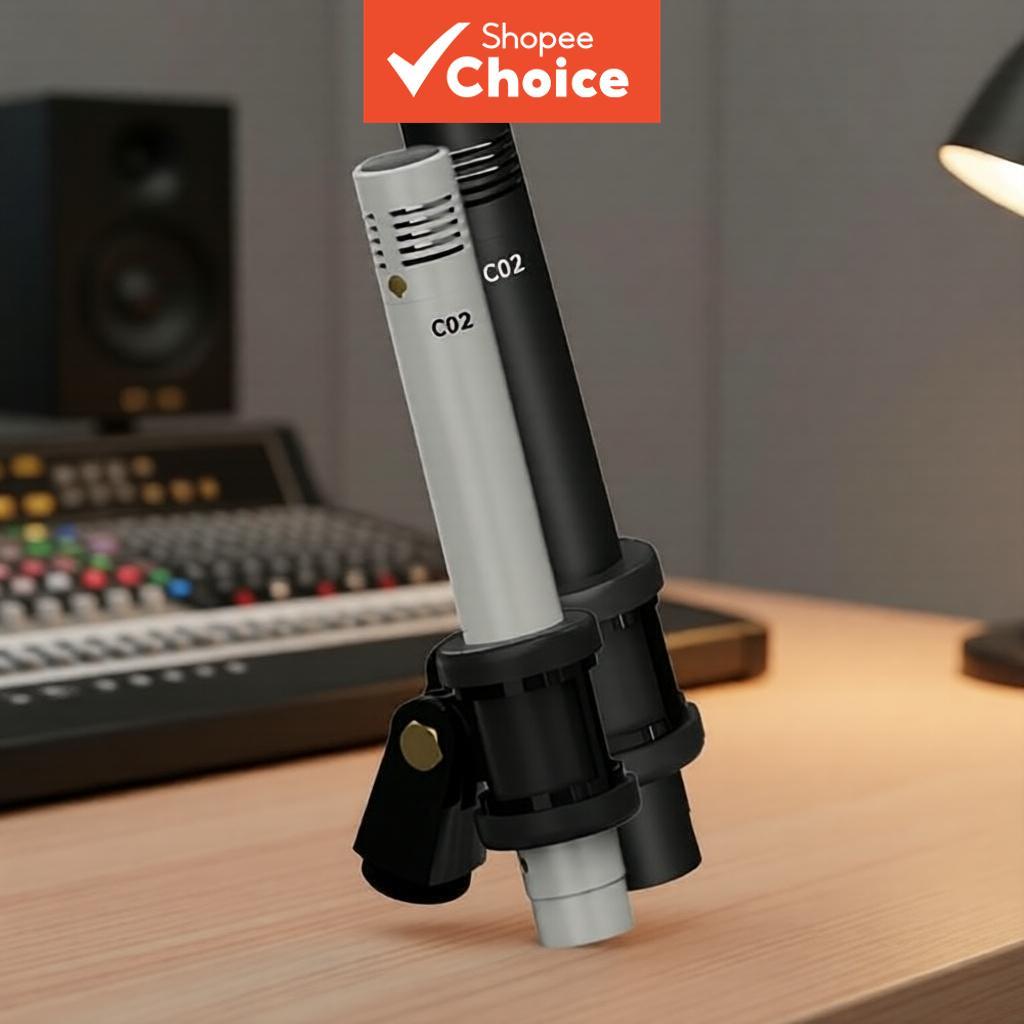 Conjunto de Microfone de Lápis Condensador C02 para Violão Acústico, Vlogging, Kit Profissional de Alta Resolução