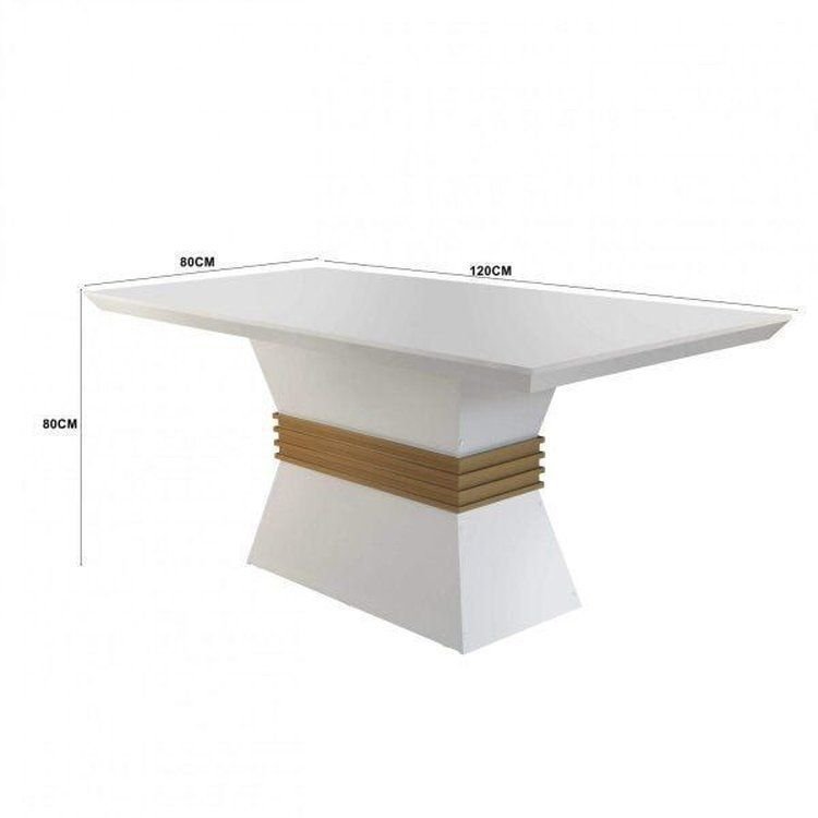 Conjunto Sala de Jantar Mesa e 4 Cadeiras Santorini Yescasa Veludo Creme/Off White/Imbuia · foto 2