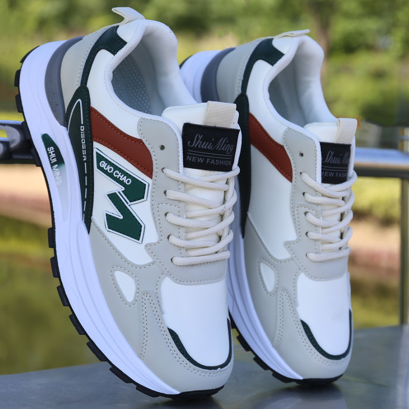 Sapatos masculinos primavera outono couro à prova dwaterproof água sapatos esportivos casuais adolescentes All-Match est