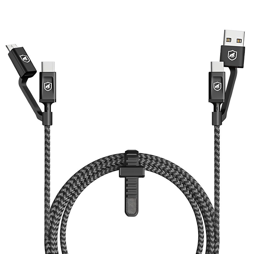 Cabo Defender 4 em 1 - Gshield - Micro USB V8 - Type C / Tipo C / USB
