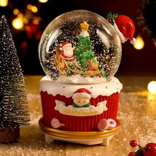 Enfeites De Bola De Cristal De Natal Lâmpada De Alce Flutuante Automática Caixa De Música Giratória Menina Melhor Amiga 