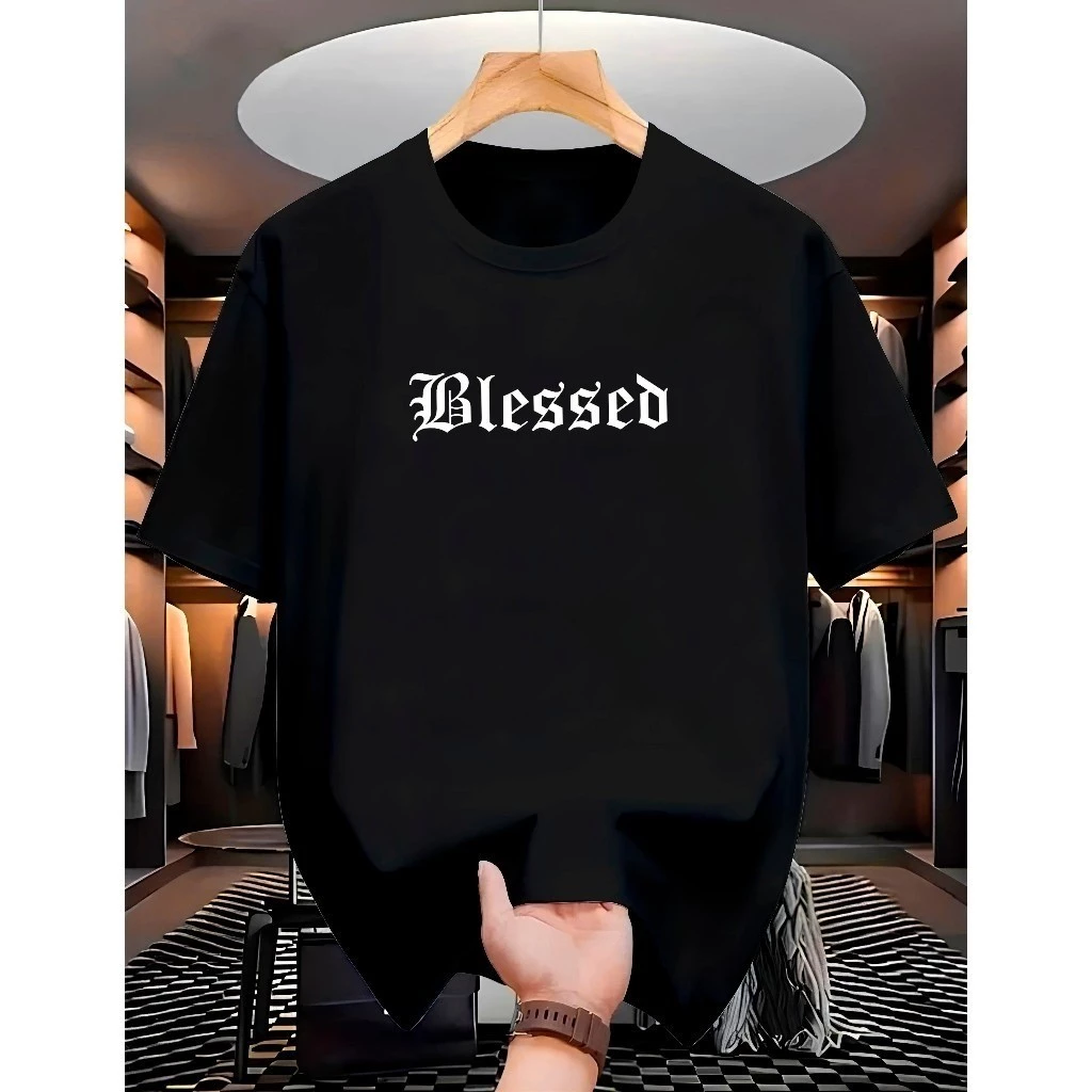 Camiseta Masculina e Feminina Streetwear  100% Algodão Fio 30.1 Estampada Blessed Angels — imagem 1