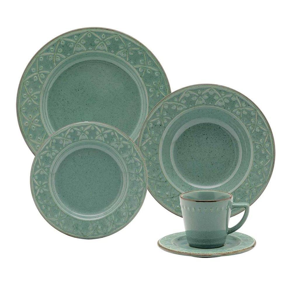 Aparelho Jantar/Chá Oxford Mendi Malaquita NK80 30 Peças Verde