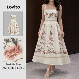Lovito Vestido Boho com Zíper – Vestido de Primavera/verão Feminino DRK8P1D565