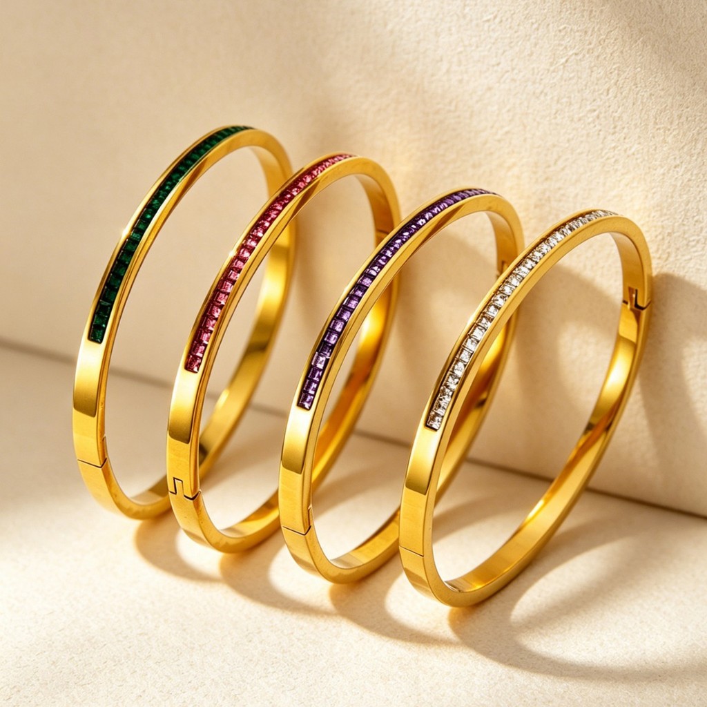 Pulseira feminina de aço inoxidável com incrustações de strass, design geométrico, minimalista, moderna e versátil, aces
