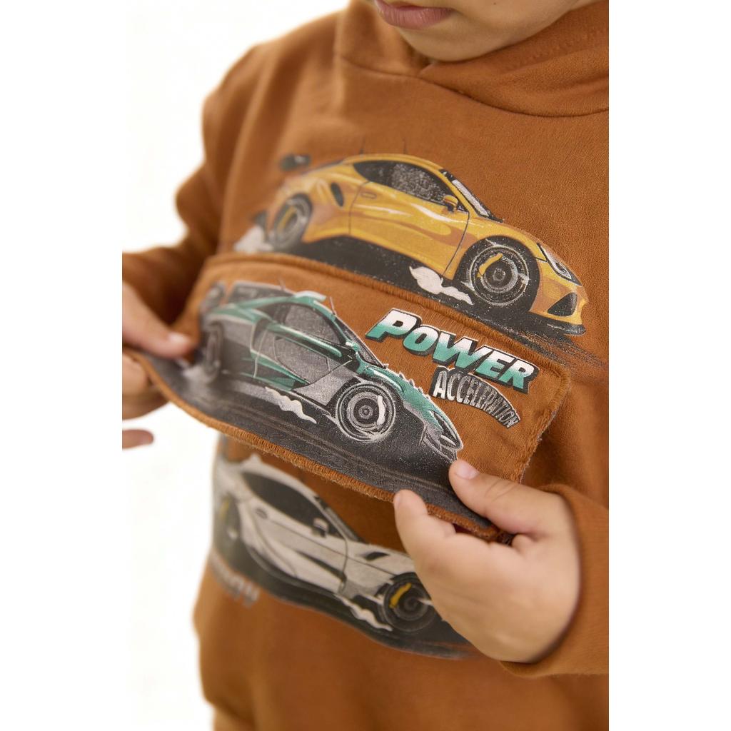 Conjunto Infantil Menino Interativo Carros Elian Marrom · foto 2
