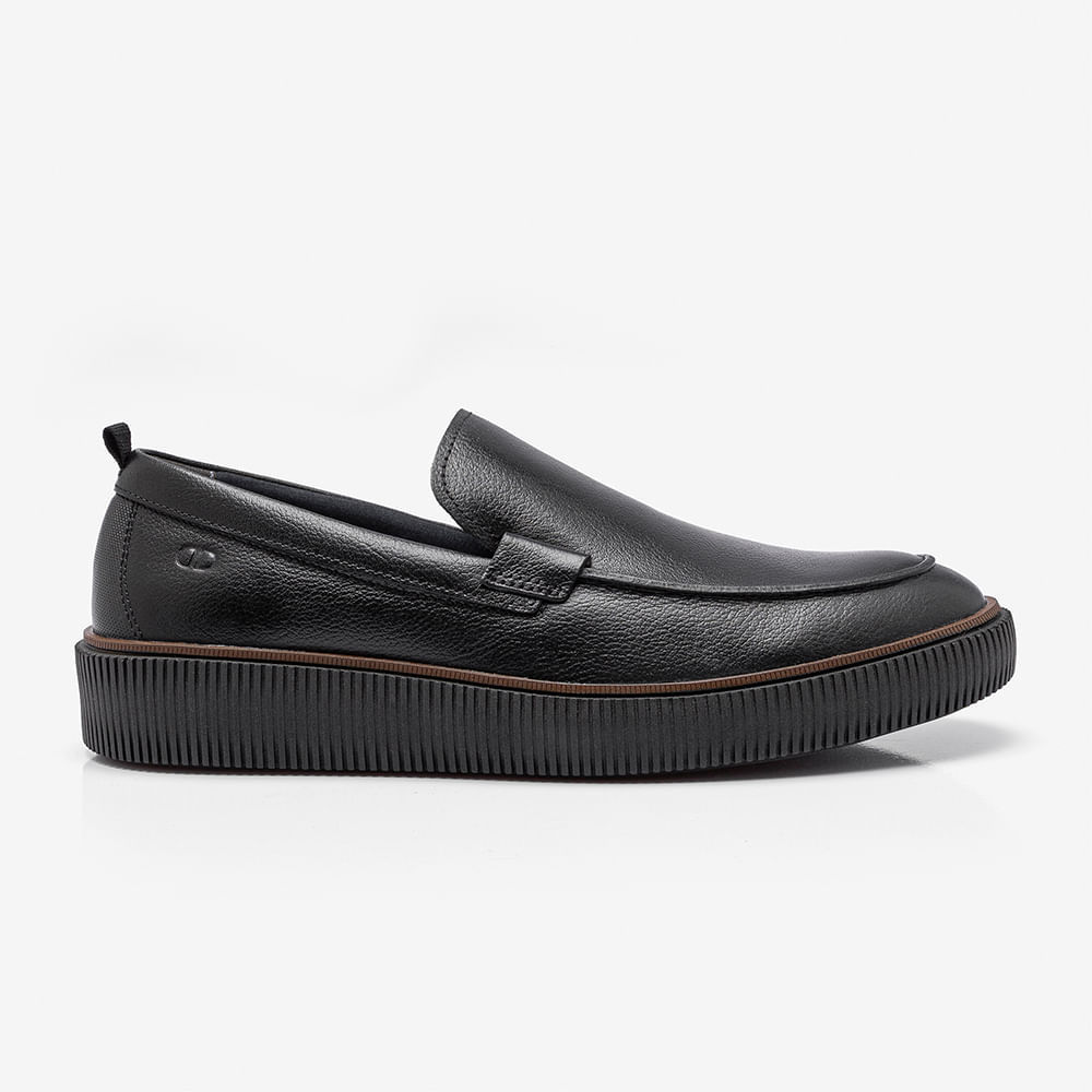 Sapato Social Slip On Marino Couro Preto
