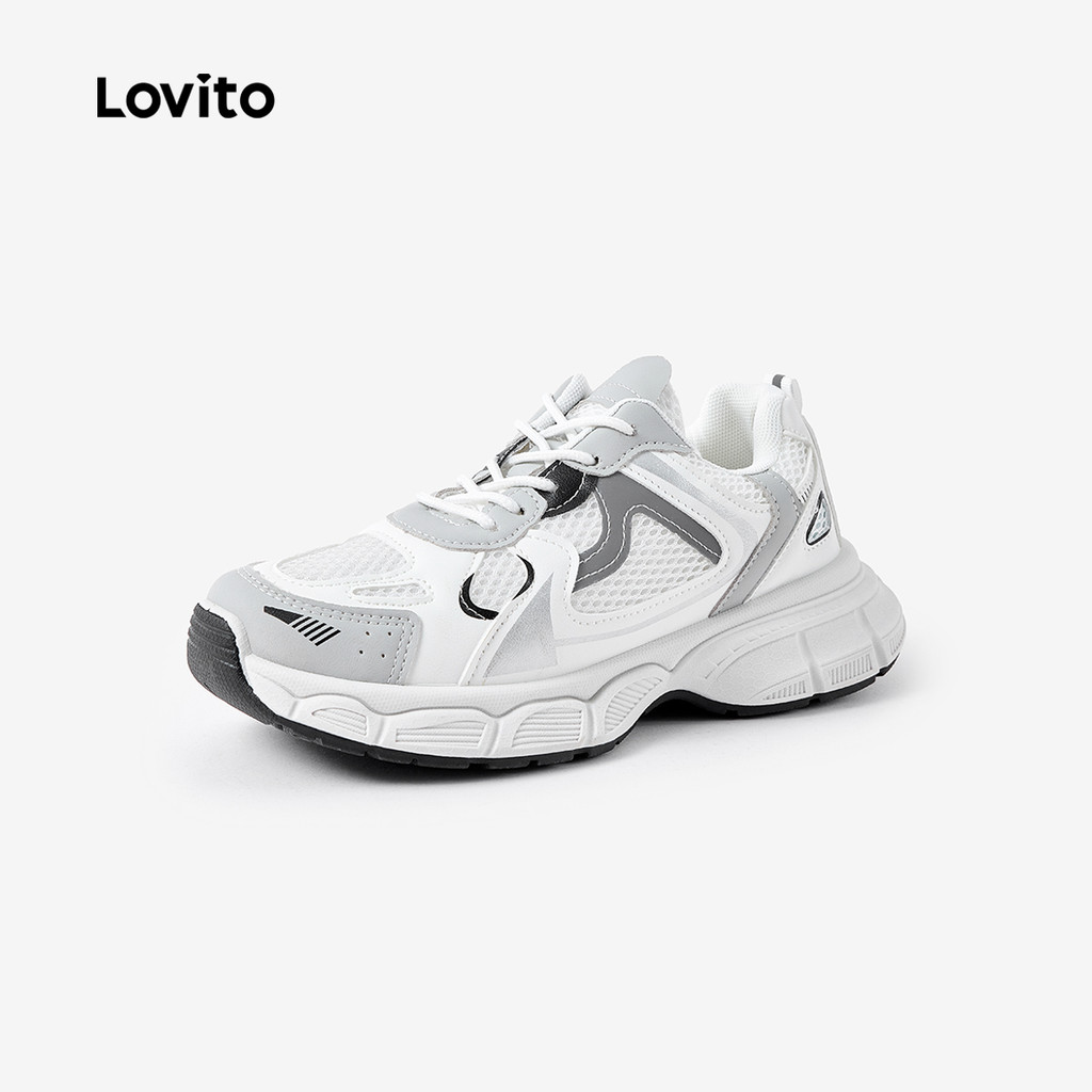 Lovito Tênis Casual Simples Robusto Com Sola Grossa E Arejada Para Pickleball Estilo Coreano Para Uso Diário E Atividades Ao Ar Livre Para Mulheres LFA45281