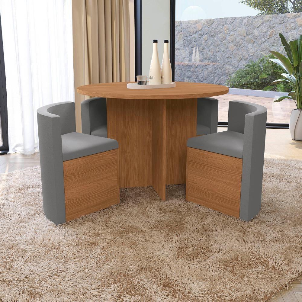 Conjunto Sala De Jantar Nira Kappesberg 4 Cadeiras Veludo Titanio