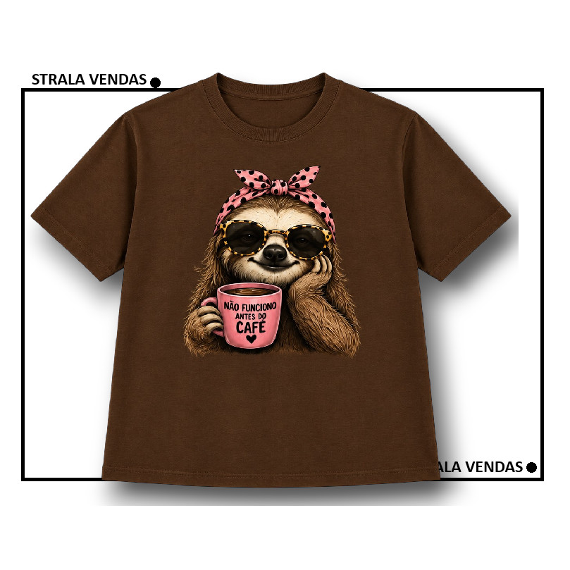 Camiseta Feminina Estampada- Coleção Selvagem Onça Tigre Zebra Borboleta Preguiça -Confortável 100% Algodão Envio Rápido