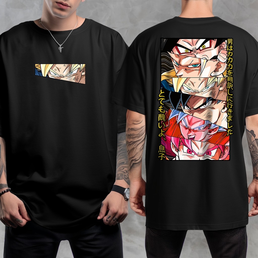 2026 Novo Camiseta Unissex 100% Algodão Estampa Frente e Costas Personagens Anime Camiseta Oversized Streetwear