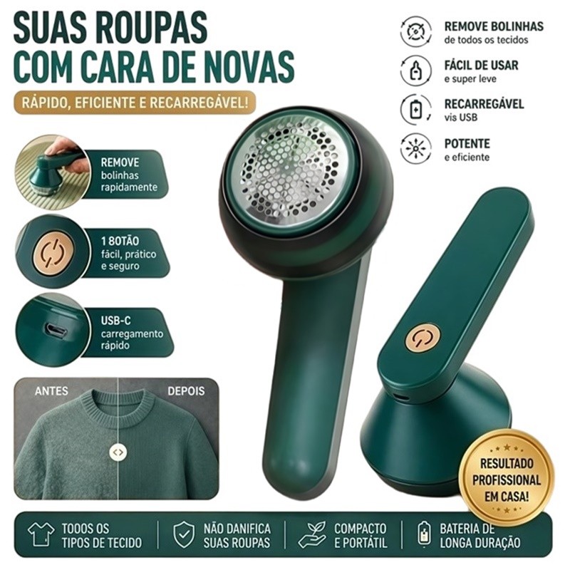 Papa Bolinhas Eletrico Tira Pelos de Roupas Removedor Aparador Sem Fio Recarregável atlas