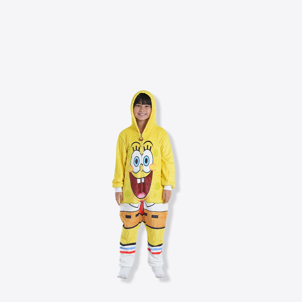 Macacão Kigurumi Infantil de 9 a 10 Anos Bob Esponja