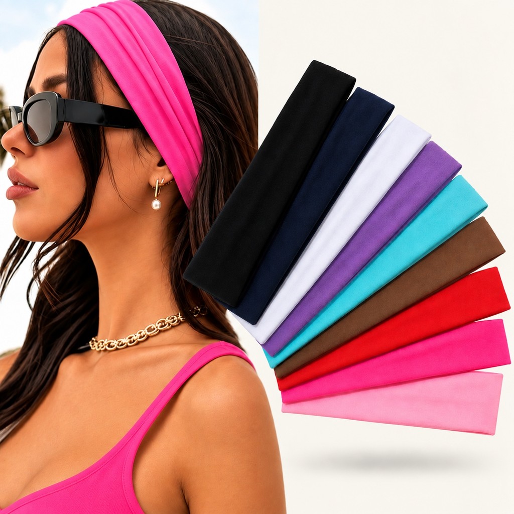 1/3/6 Faixa de Cabelo em Malha Elástica Tiara Esportiva Fitness Yoga, Academia, Dia Dia, Testeira, Headband, Bandana