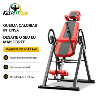 Cadeira de Inversão Dobrável 90° Ajustável Aparelho Fitness para Alongamento e Treino em Casa