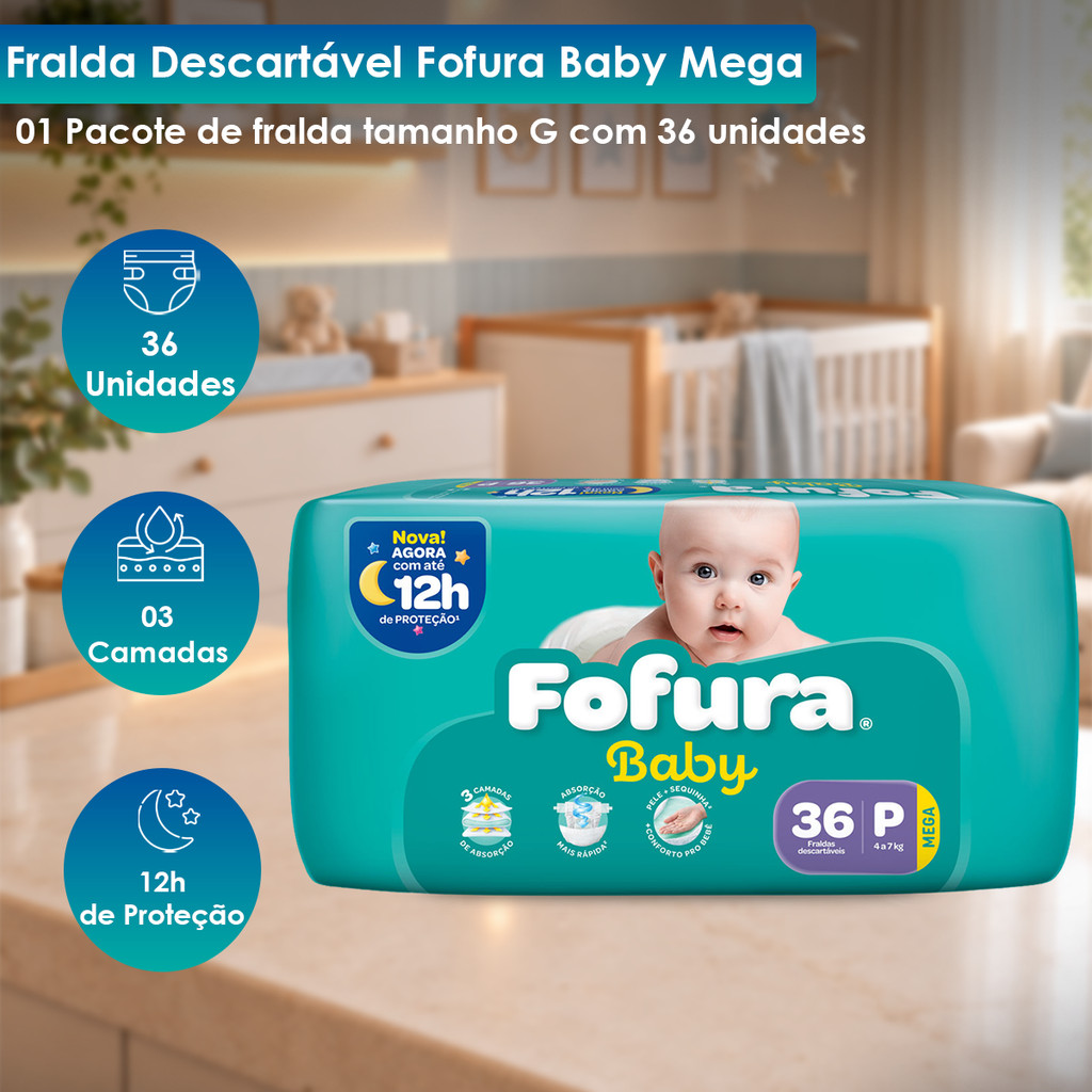 Fralda Descartável Fofura Baby Mega XG com 24 Unidades — imagem 2 de 2