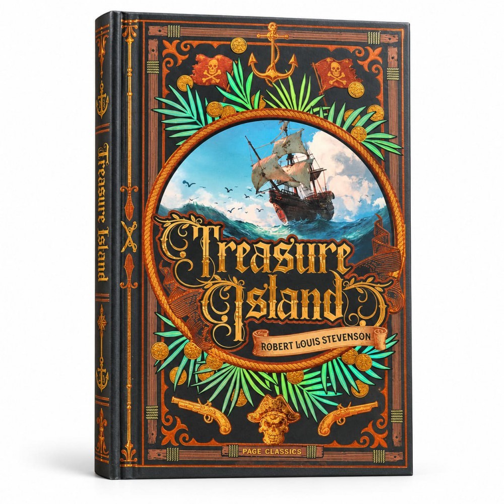 Livro Treasure Island - Edição importada em inglês - Capa dura com