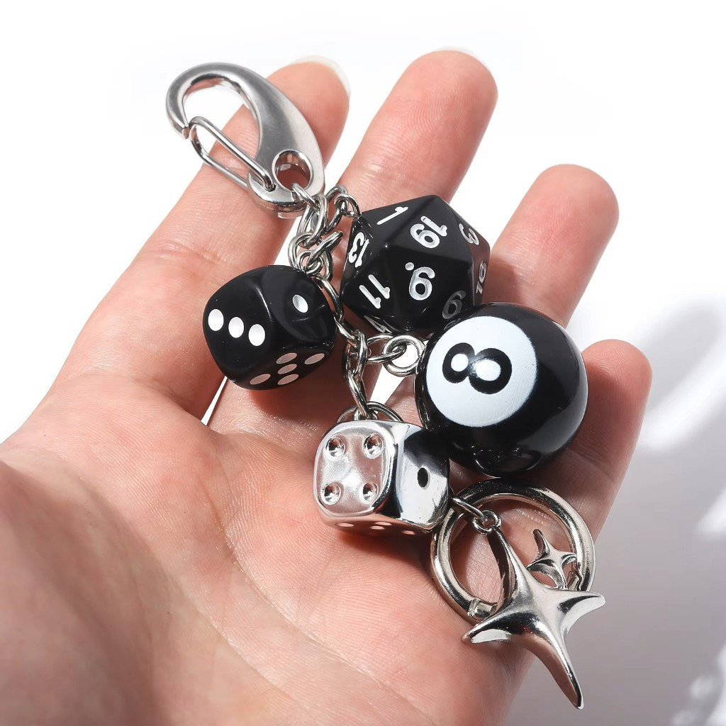 Chaveiro com design gótico – pingente de ágata feito à mão, ideal para bolsas e chaves – acessório de metal e pelúcia pa