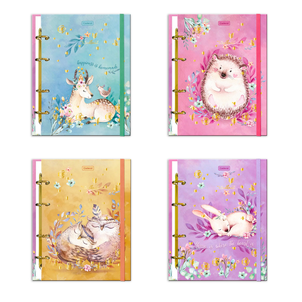 Caderno Argolado Colegial Woodland 80fls-CADERSIL