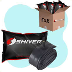 KIT 50 UNIDADES CAMARA DE AR ARO 26 2.125 SHIVER BICO GROSSO 33MM BICICLETA BIKE REVENDA ATACADO