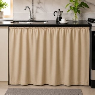 Cortina Pia Cozinha PVC 1,38m x 0,80m Vida Pratika (Escolha a cor)