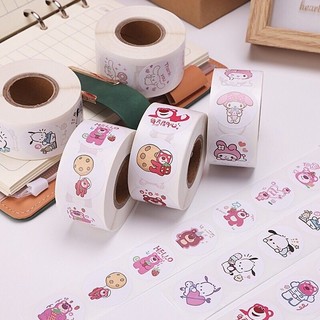 Pequeno livro vermelho mesmo estilo de alto valor Sanrio rolo adesivos decorativos manual adesivos de vedação fita estud