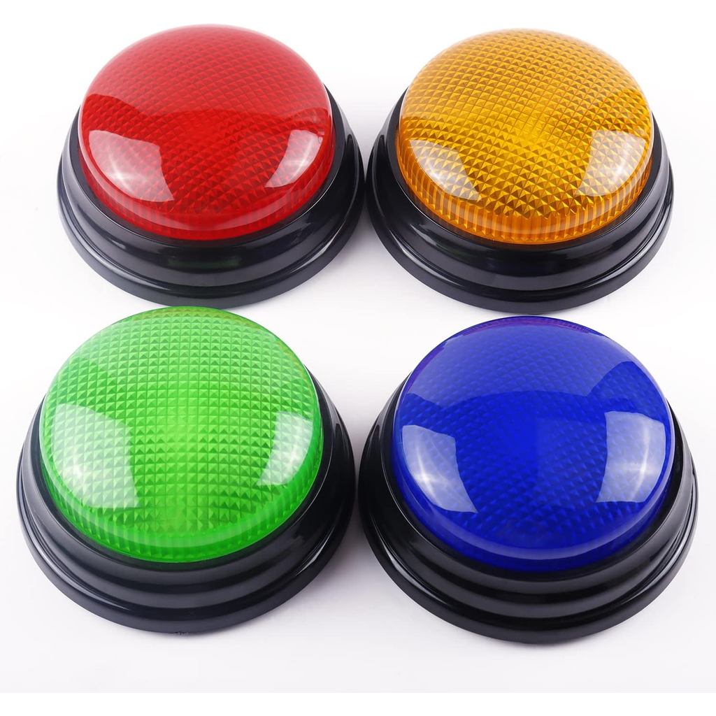 Apitos de resposta BEAN LIEVE para quizzes, botão interativo divertido com 4 sons personalizados, sirene, apito, laser e