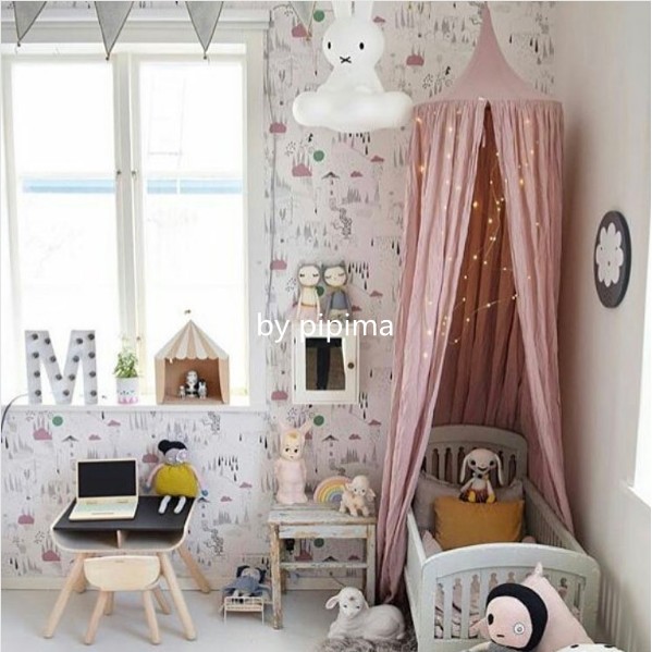 Ass Mom ins mesmo estilo cúpula redonda cama cortina tenda acessórios do quarto das crianças sombreamento berço tenda co