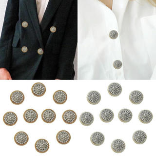 GODNESSFO 10 botões de metal com strass para decoração de roupas, botões de costura duráveis R12C