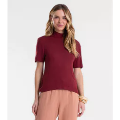 Blusa Feminina Gola Alta ViscoTrico Básica Endless Vermelho