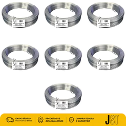 Kit 7kg Arame Liso Galvanizado BWG 18 1,24mm JST 7 Rolos Flexível Varal