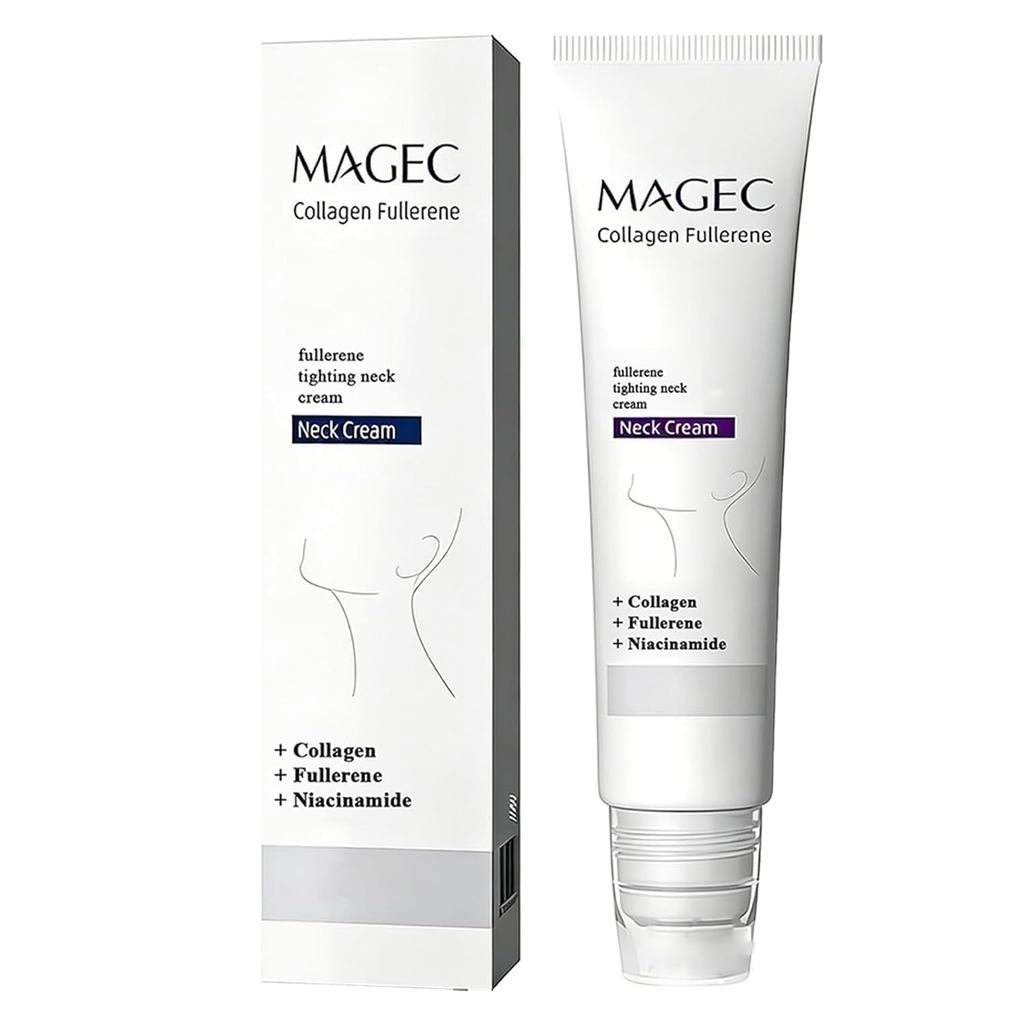 Magec, MagicCollagenFullereneNeck, tratamento para o pescoço que promove a firmeza, o lifting e a redução de rugas, com 