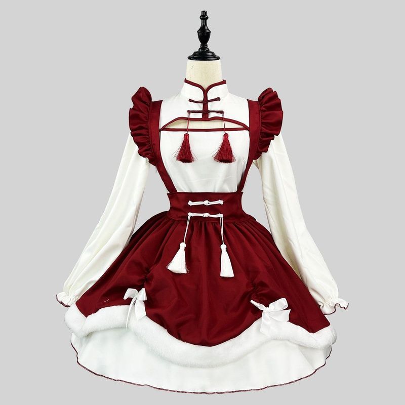 Traje de empregada cos bonito empregada macia menina bidimensional traje uniforme terno