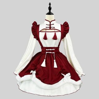 Traje de empregada cos bonito empregada macia menina bidimensional traje uniforme terno