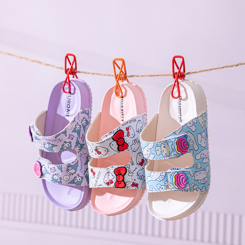 Personalizado Sanrio impresso melodia chinelos infantis meninas chinelos ao ar livre chinelos planos chinelos de praia s