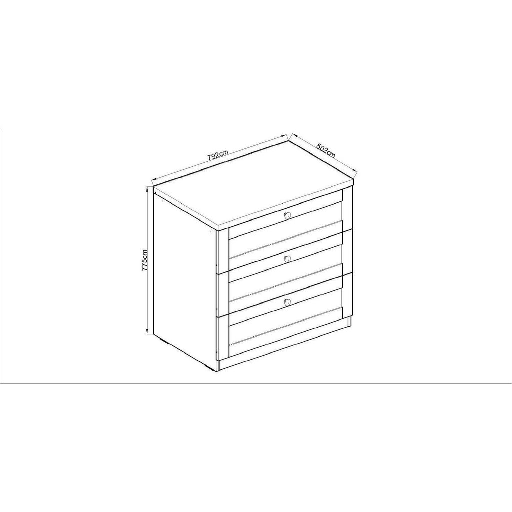 Cômoda 100% MDF 3 Gavetas Provençais Infinity Branco/Fosco Branco Fosco · foto 2
