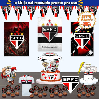 Kit festa Só Um Bolinho São Paulo FC - SPFC - Festa de aniversário Perfeita Kit Pronto Festa em Casa