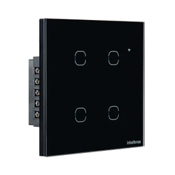 Interruptor inteligente Wi-Fi Touch 4 teclas Preto EIW 1004 Intelbras