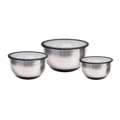 3 Bowls/Tigelas em Inox com Tampas 1,5/3/5 Litros Kenya
