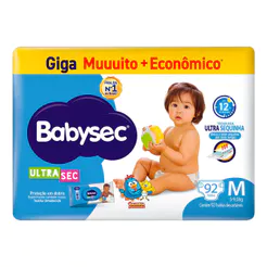 Fralda Descartável Babysec Galinha Pintadinha Ultrasec Giga M 92 Unidades