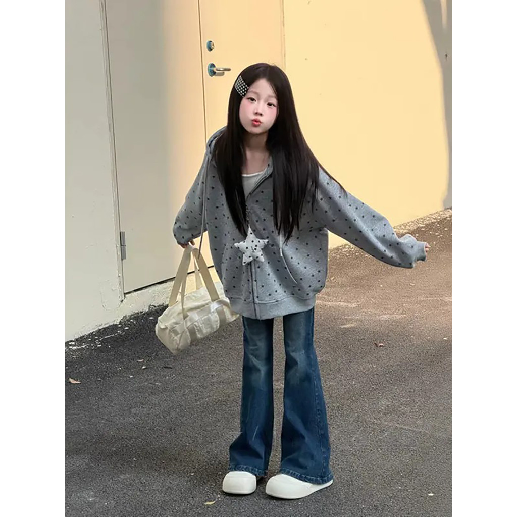 Menina High-End casaco moda na moda menina 2026 outono novo estilo moda moda roupas infantis