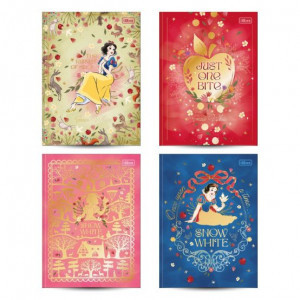 Caderno Decorado Capa Dura Brochura Colegial - Branca de Neve - 80 Folhas - Tilibra