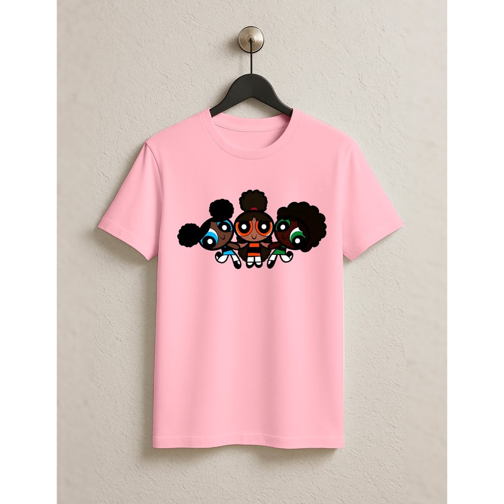 Camisetas  Super Poderosas Docinho Lindinha Florzinha Pretinhas Edição limitada Algodãoao plus size