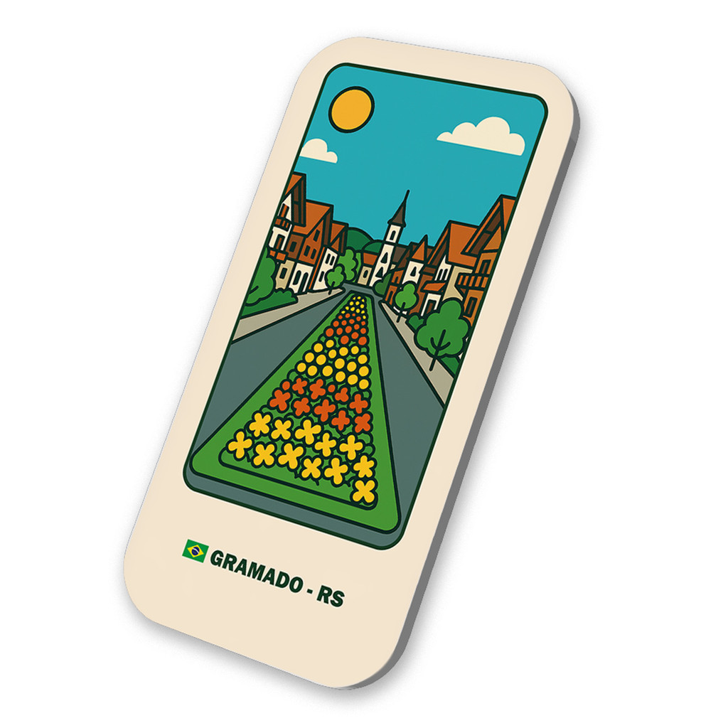 Imã Geladeira Gramado - Rio Grande do Sul Brasil 3x6cm Lembrancinha Sulista